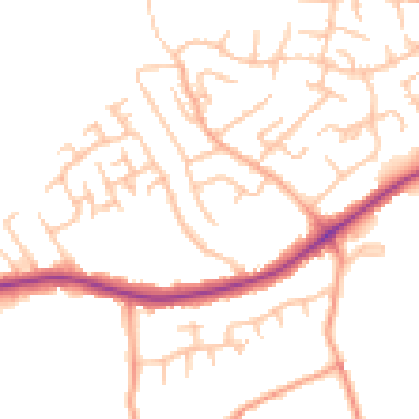 Daytime road noise heatmap for ST9 0LG