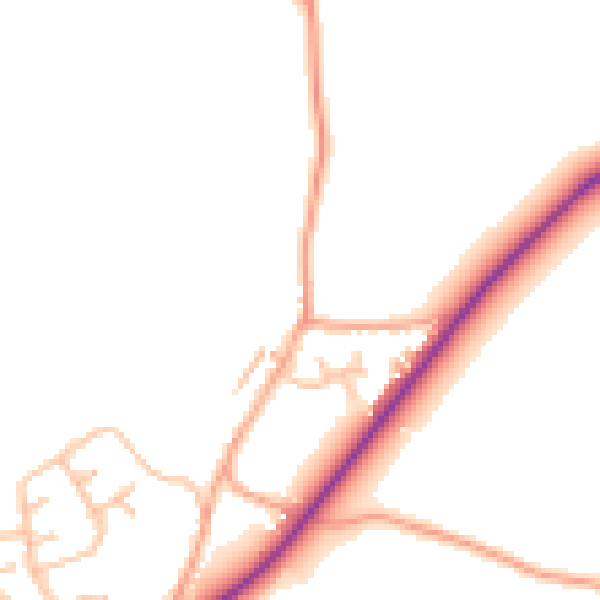 Daytime road noise heatmap for ST9 9AA