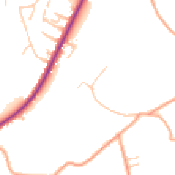 Daytime road noise heatmap for ST9 9LR