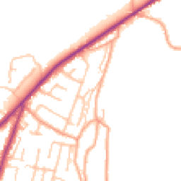 Daytime road noise heatmap for ST9 9NG
