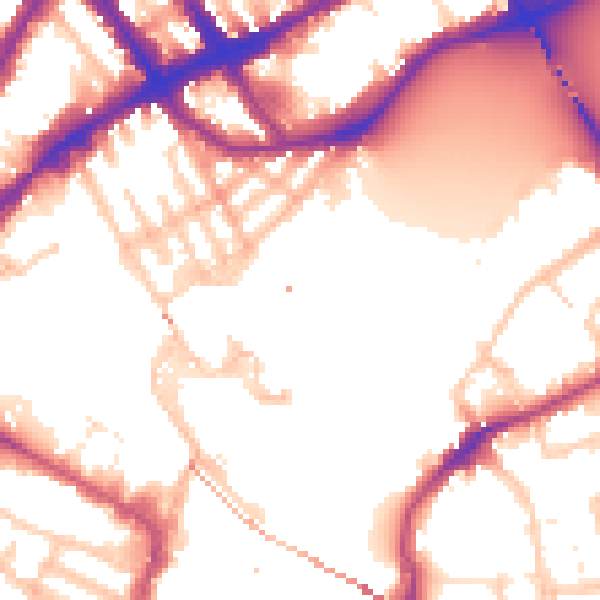 Daytime road noise heatmap for SW10 0AA