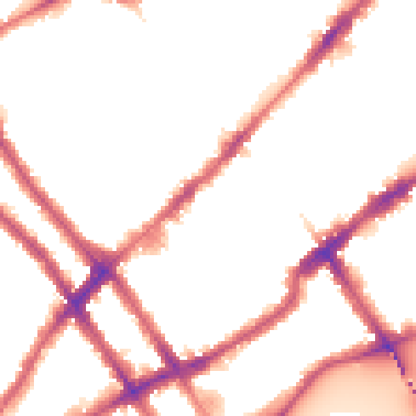 Night-time road noise heatmap for SW10 0AH