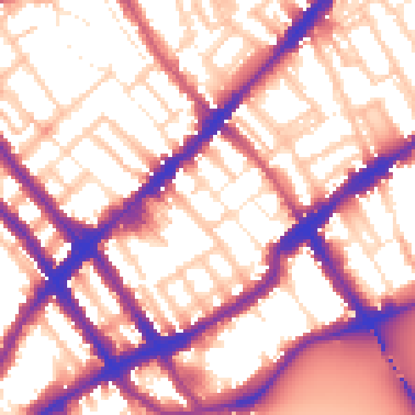Daytime road noise heatmap for SW10 0AW