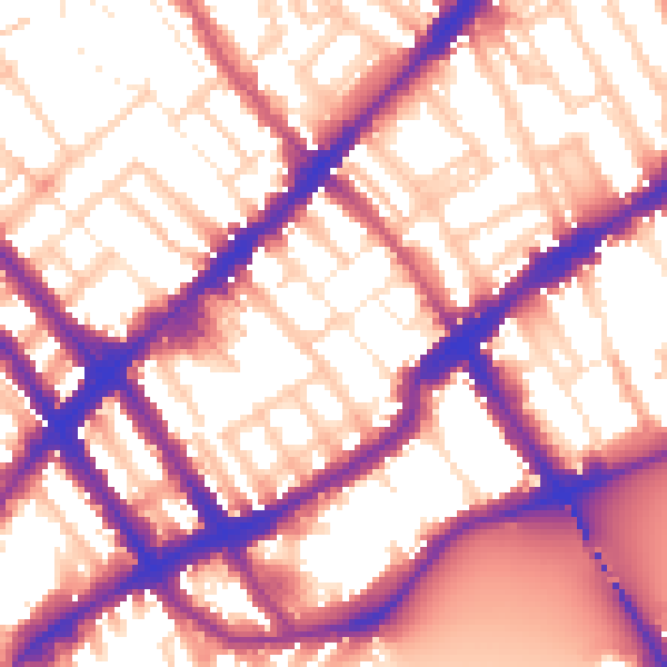 Daytime road noise heatmap for SW10 0AX