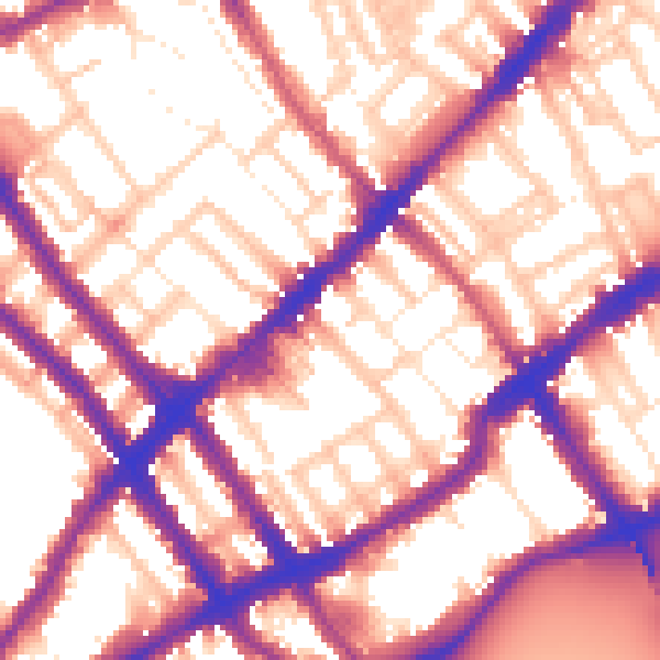 Daytime road noise heatmap for SW10 0BG