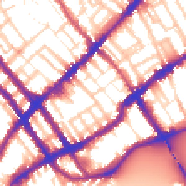 Daytime road noise heatmap for SW10 0BH