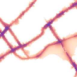 Night-time road noise heatmap for SW10 0BN