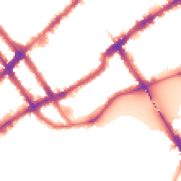 Night-time road noise heatmap for SW10 0BP