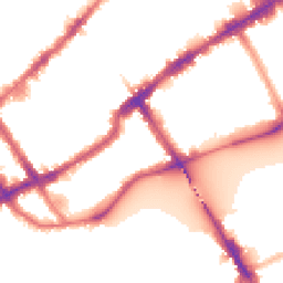 Night-time road noise heatmap for SW10 0BY