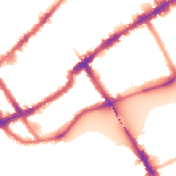 Night-time road noise heatmap for SW10 0BZ