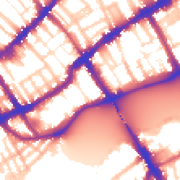 Daytime road noise heatmap for SW10 0DA