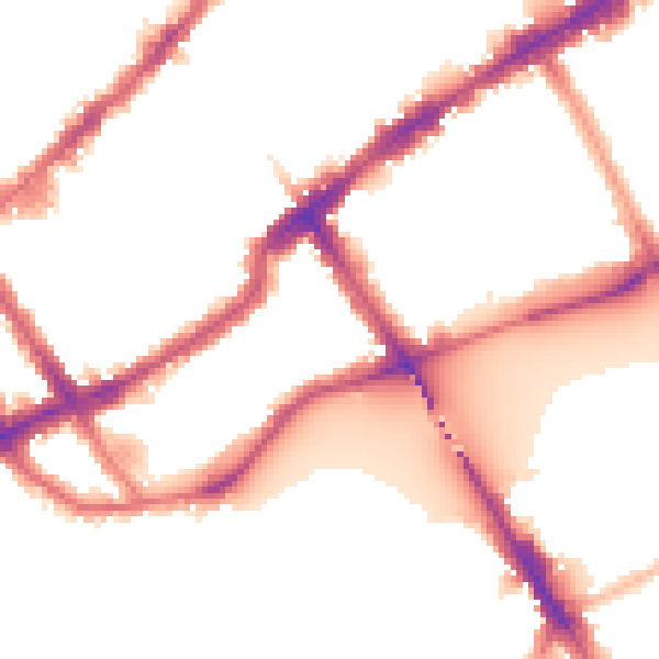 Night-time road noise heatmap for SW10 0DA