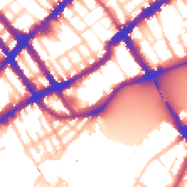 Daytime road noise heatmap for SW10 0DS