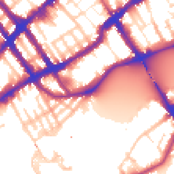 Daytime road noise heatmap for SW10 0EH