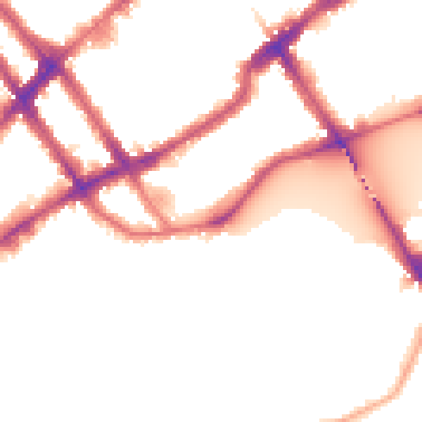 Night-time road noise heatmap for SW10 0EH
