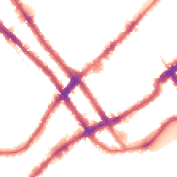 Night-time road noise heatmap for SW10 0JZ