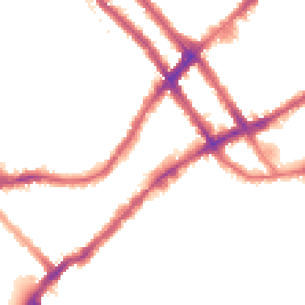 Night-time road noise heatmap for SW10 0RT
