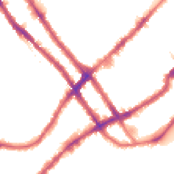 Night-time road noise heatmap for SW10 0TA