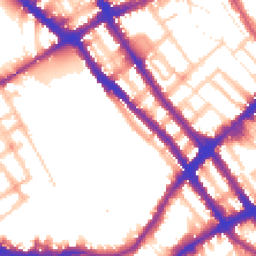 Daytime road noise heatmap for SW10 9AE