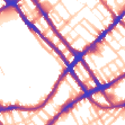 Daytime road noise heatmap for SW10 9AZ