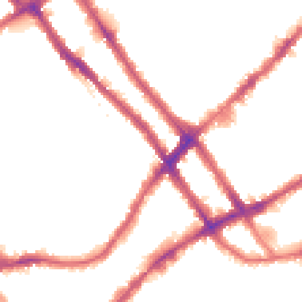 Night-time road noise heatmap for SW10 9AZ