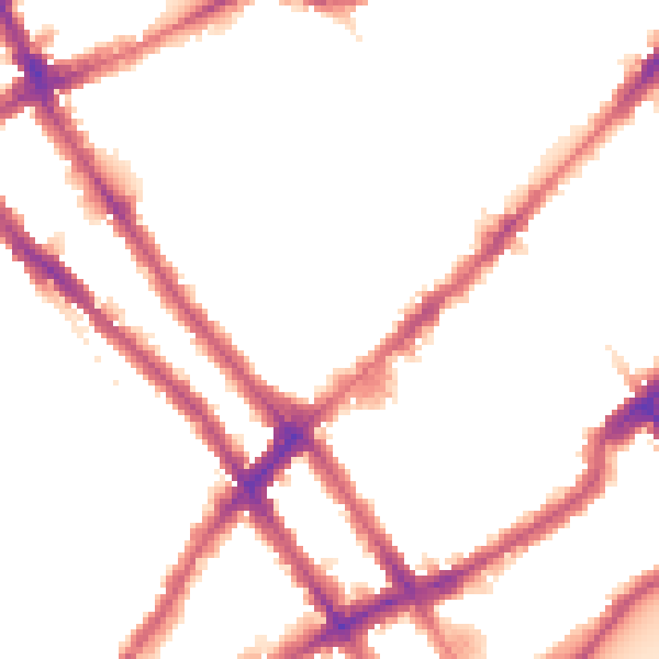 Night-time road noise heatmap for SW10 9HT