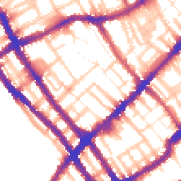 Daytime road noise heatmap for SW10 9NL