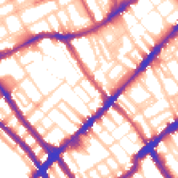 Daytime road noise heatmap for SW10 9SW