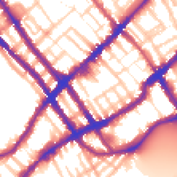 Daytime road noise heatmap for SW10 9TQ