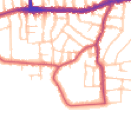 Daytime road noise heatmap for SW14 7AQ