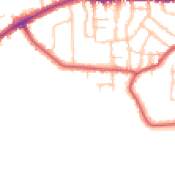Daytime road noise heatmap for SW14 7AU