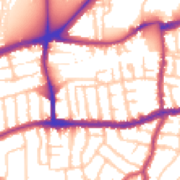 Daytime road noise heatmap for SW14 7BE