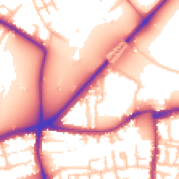 Daytime road noise heatmap for SW14 7BF