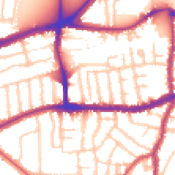 Daytime road noise heatmap for SW14 7BQ