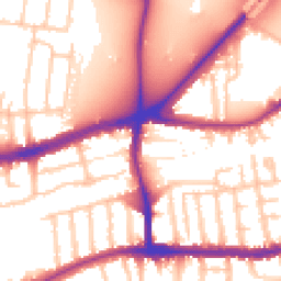 Daytime road noise heatmap for SW14 7BT