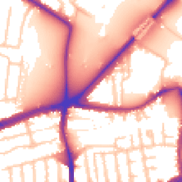 Daytime road noise heatmap for SW14 7BX