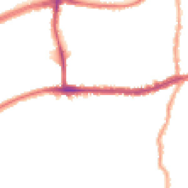 Night-time road noise heatmap for SW14 7DE