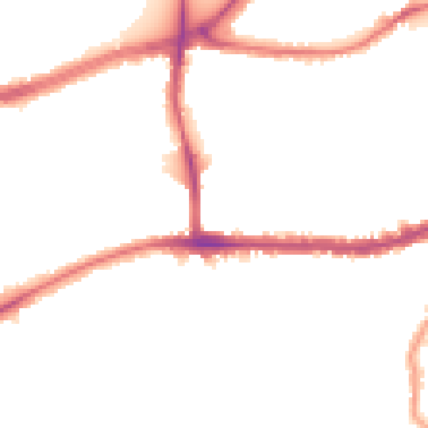 Night-time road noise heatmap for SW14 7EU