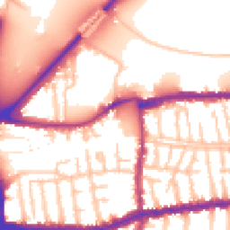 Daytime road noise heatmap for SW14 7HA