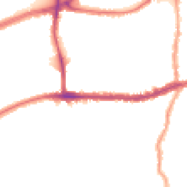 Night-time road noise heatmap for SW14 7JU