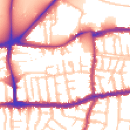 Daytime road noise heatmap for SW14 7NF