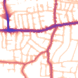Daytime road noise heatmap for SW14 7NY