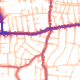 Daytime road noise heatmap for SW14 7PE