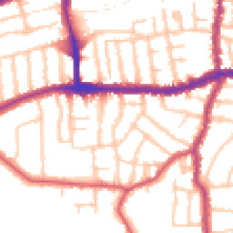 Daytime road noise heatmap for SW14 7RW