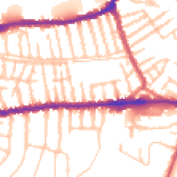Daytime road noise heatmap for SW14 8BT