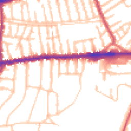 Daytime road noise heatmap for SW14 8DZ