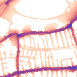 Daytime road noise heatmap for SW14 8HB
