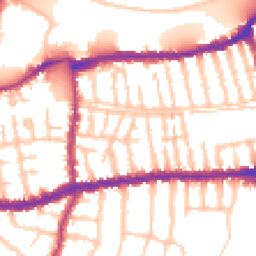 Daytime road noise heatmap for SW14 8NY