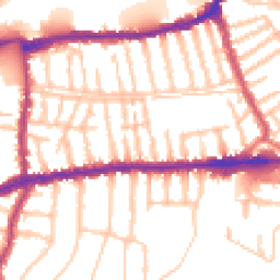 Daytime road noise heatmap for SW14 8PF