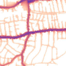 Daytime road noise heatmap for SW14 8QN